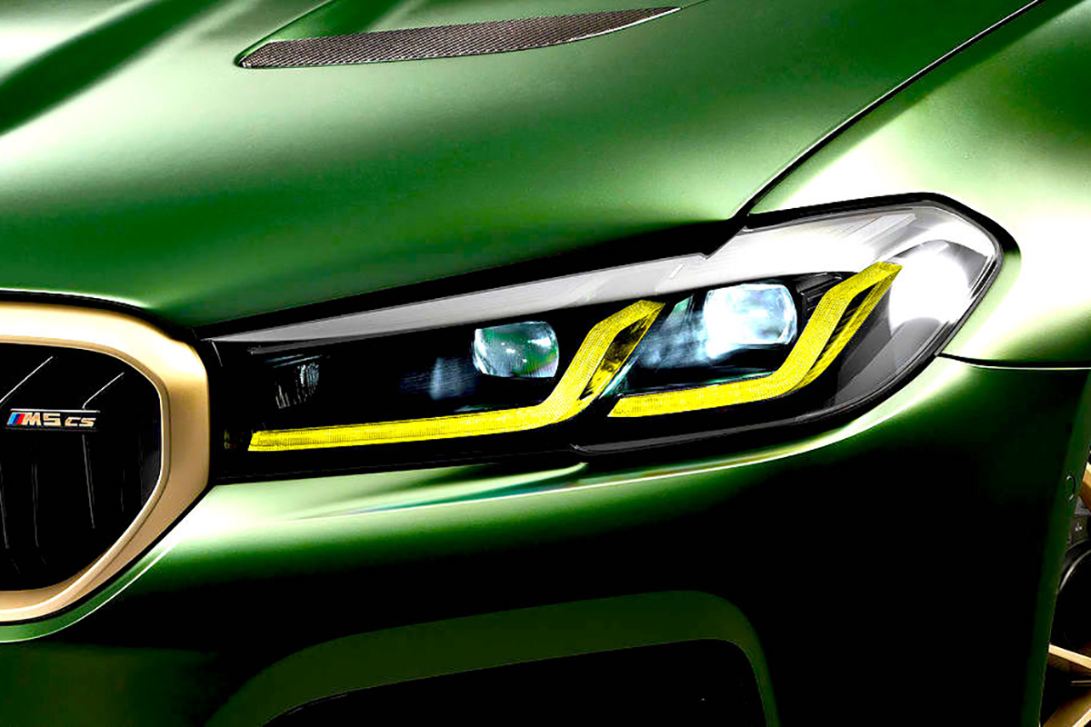 ARE THOSE RACY YELLOW BMW M5 CS HEADLAMPS LEGAL? Auto.